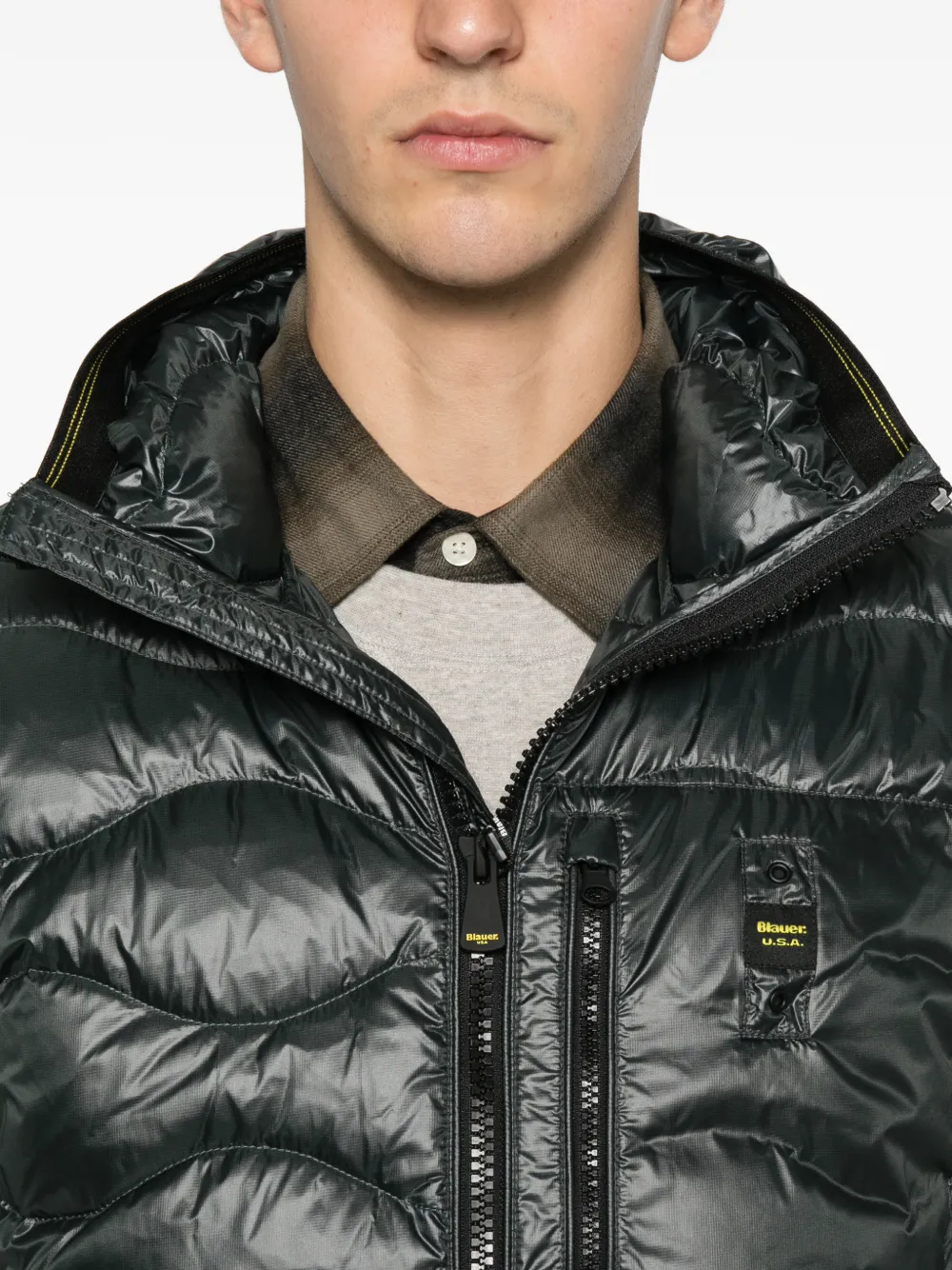 Blauer hooded quilted jacket Groen