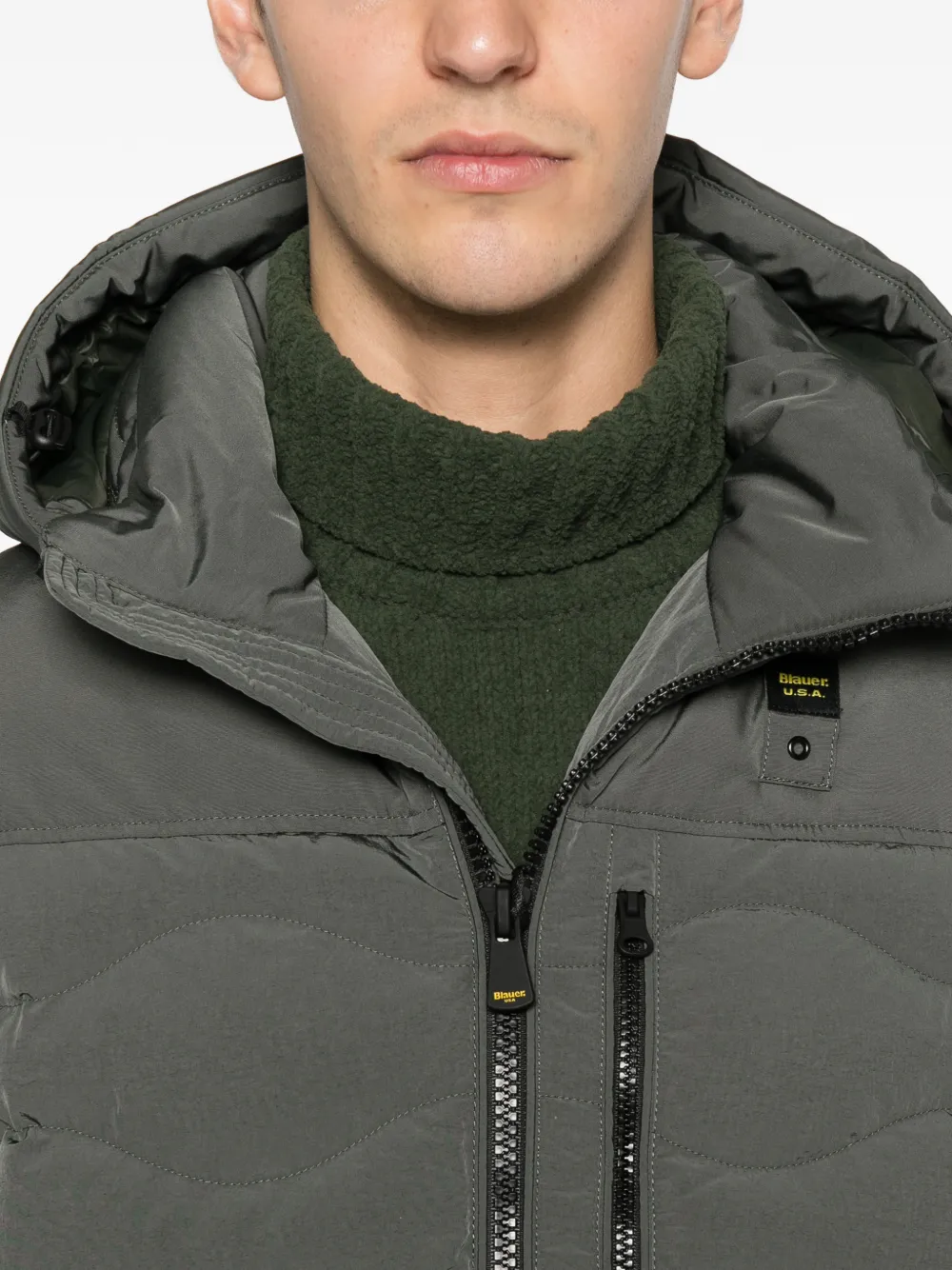 Blauer hooded quilted jacket Groen