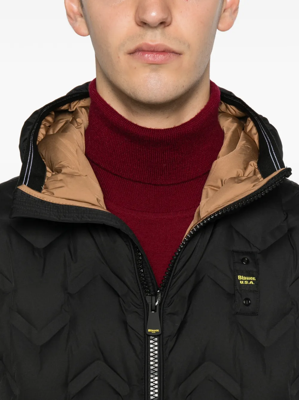 Blauer hooded quilted jacket Zwart