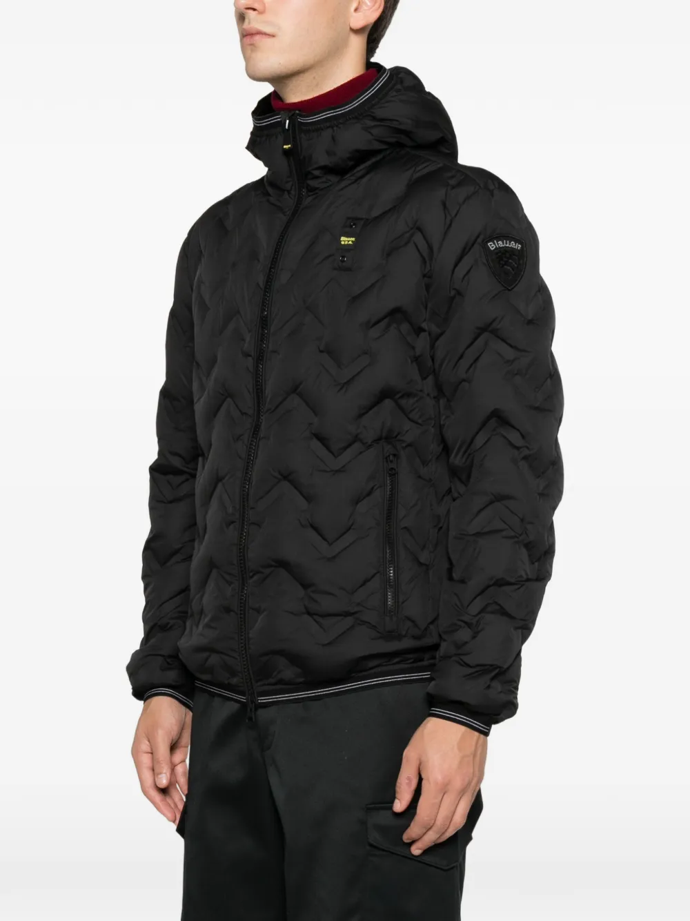 Blauer hooded quilted jacket Zwart