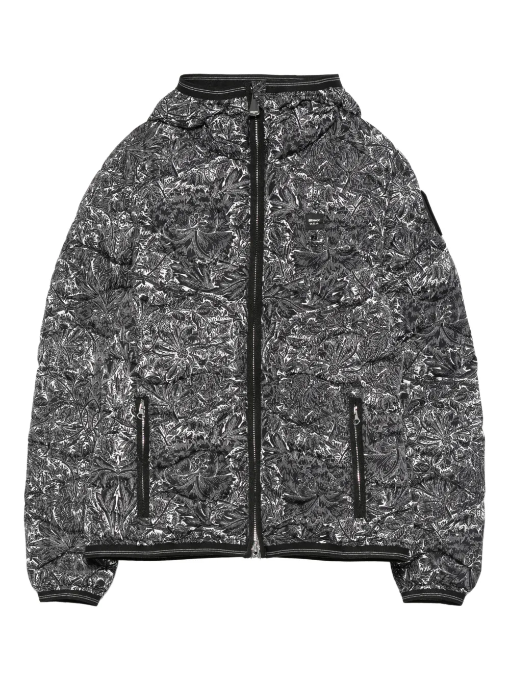 Blauer Camelia Hooded Floral Coat In Multi