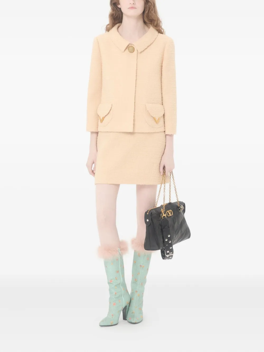 Valentino Garavani VLogo mini-rok - Beige