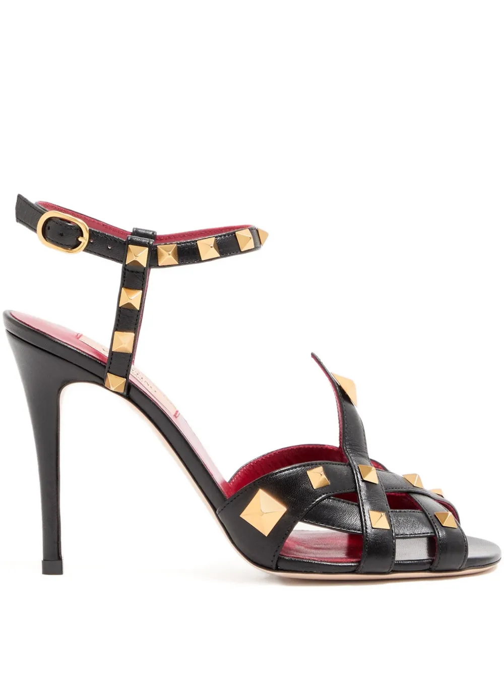 Valentino Garavani 100mm Studdy leren sandalen Zwart
