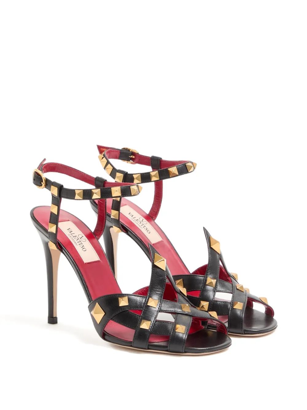 Valentino Garavani 100mm Studdy leren sandalen Zwart