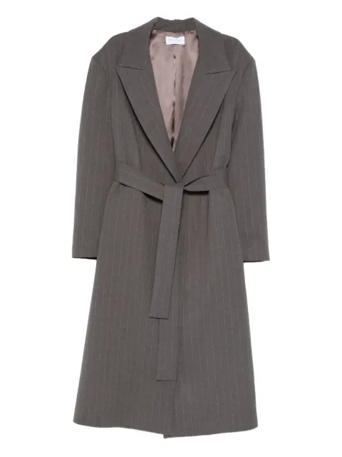 THE NINA STUDIO pinstripe belted coat