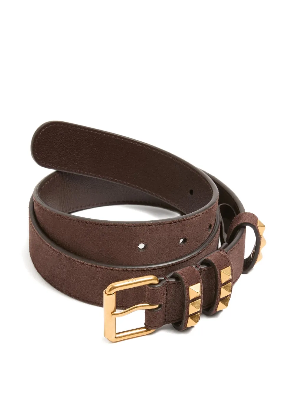 Valentino Garavani Rockstud suède riem - Bruin