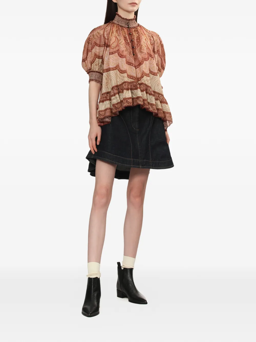 Zimmermann Zim Denim Cargo Mini Skirt Night Sky In Blue