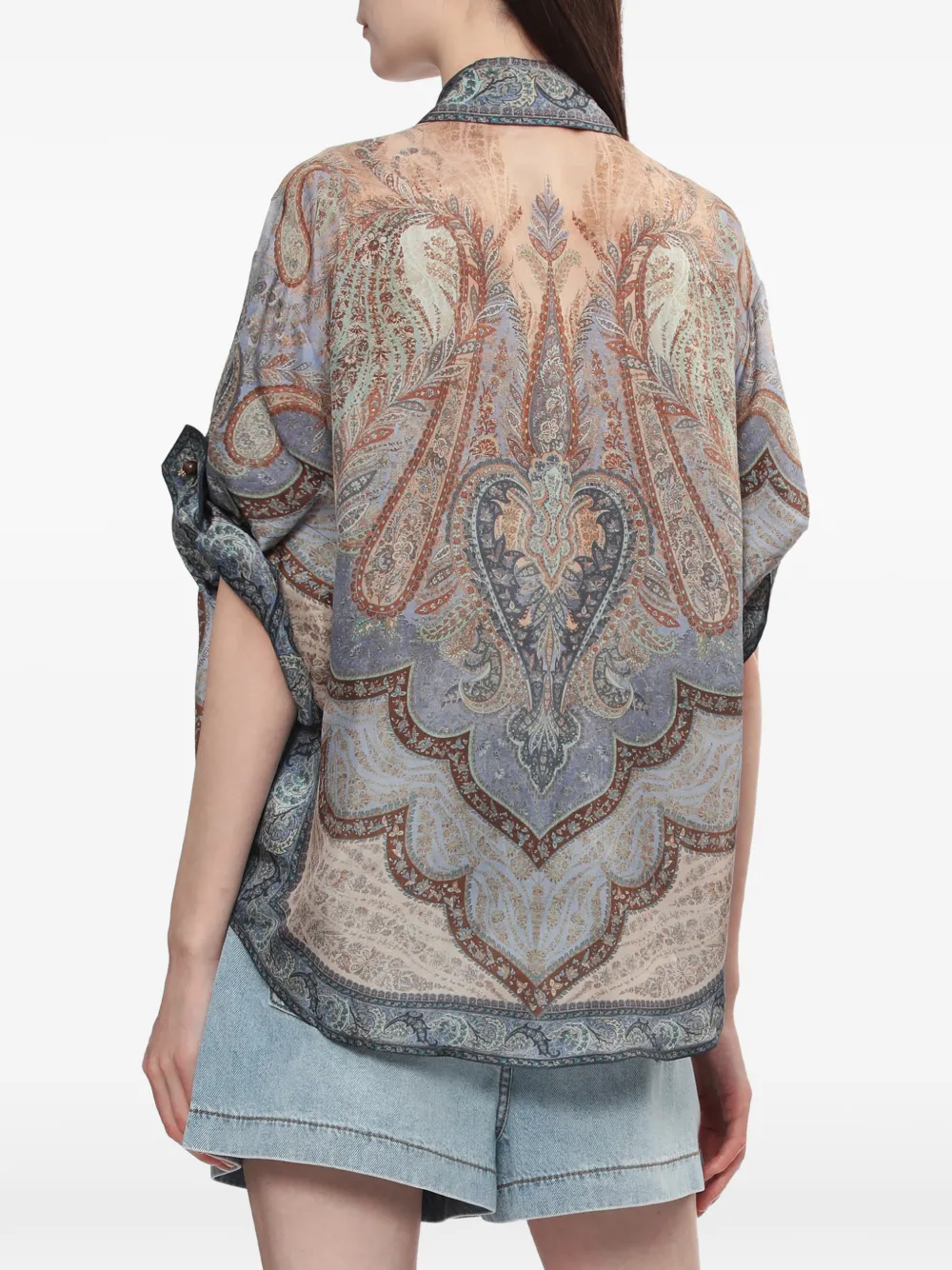 Zimmermann Wanderlust Printed Silk Shirt In Multi