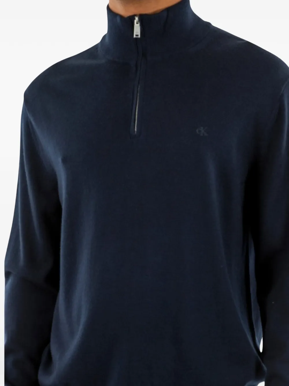 Calvin Klein Wool Crewneck Sweater Featuring Ribbed Cuffs And Hem In Multi