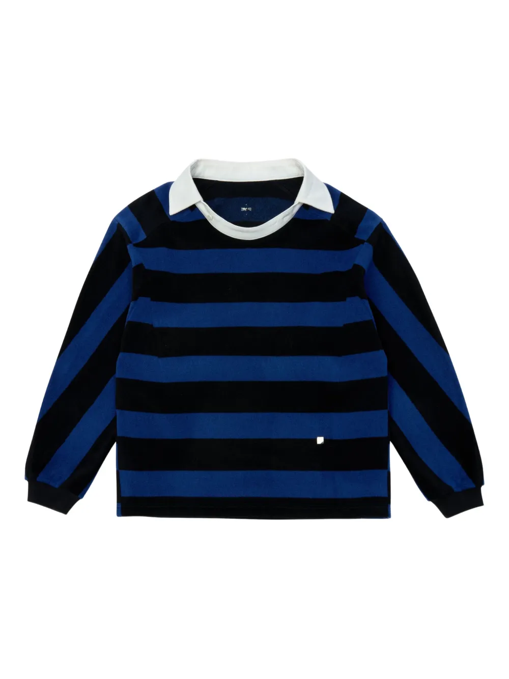 Ader Error Striped-pattern Long-sleeves Polo Shirt In Blue