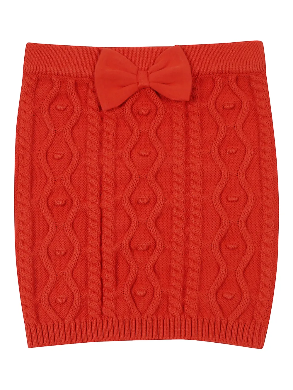 Mini Rodini falda tejida de ochos con moño | rojo | Image 1