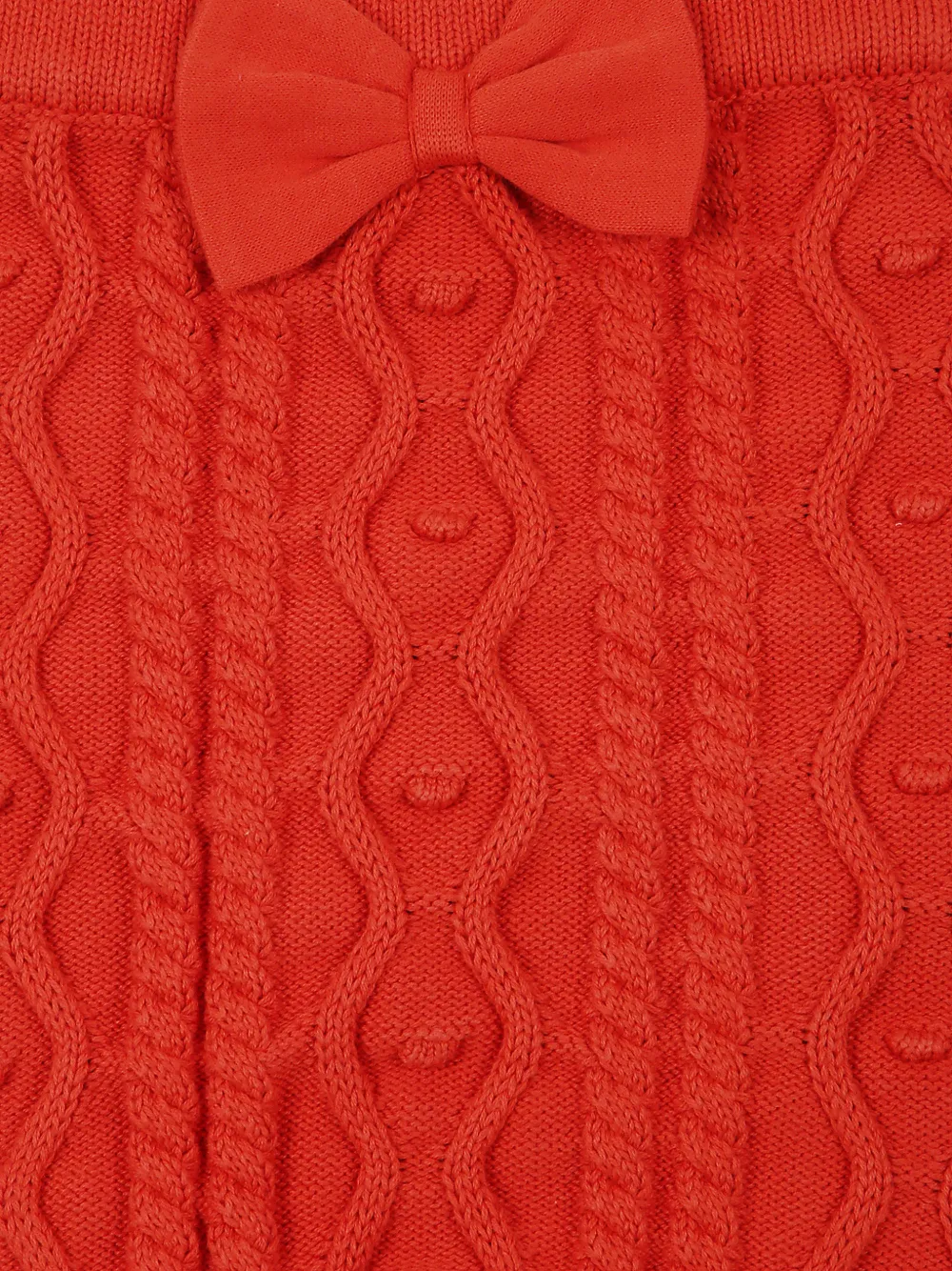 Mini Rodini Cable-knit Bow Skirt In Red