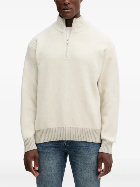 BOSS zip-up high-neck sweater