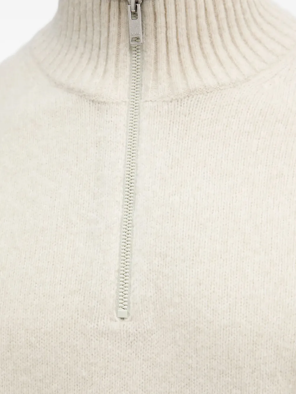 BOSS Trui met hoge hals en rits Beige