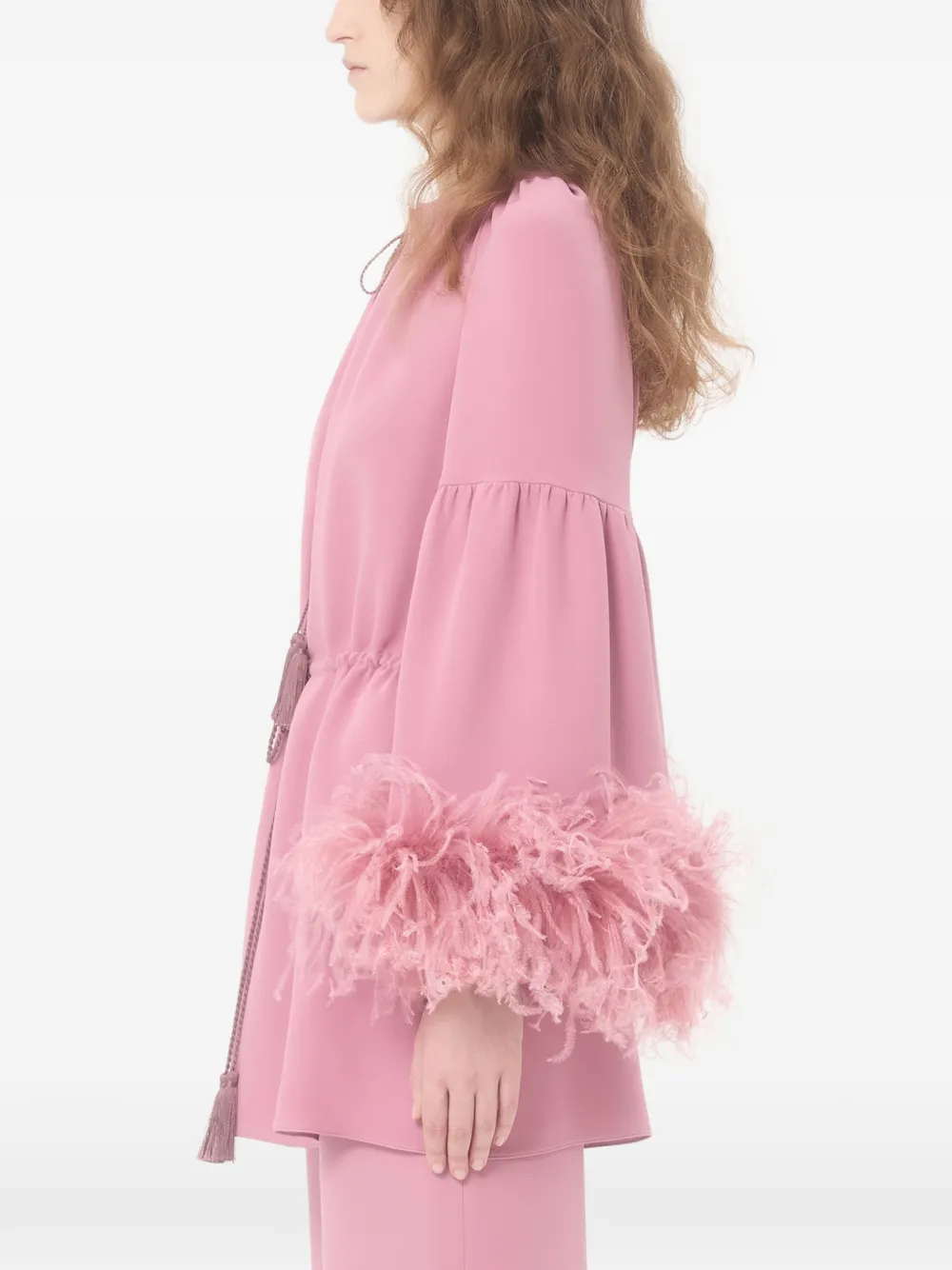Cady Couture feather-trim blouse