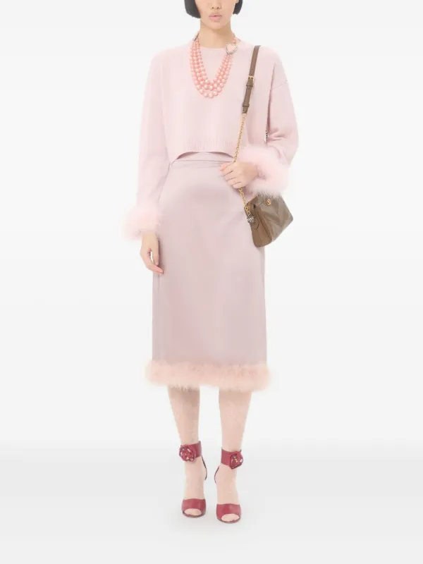 Valentino Garavani フェザーディテール カシミアセーター | ピンク