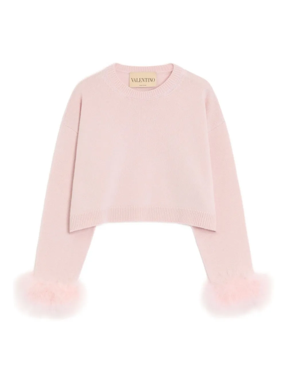Valentino Garavani feather-detail cashmere sweater - Rosa