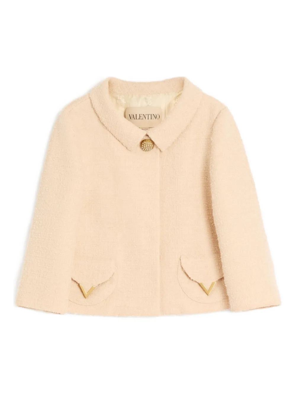 Valentino Garavani Vlogo Signature Wool Jacket In Neutral