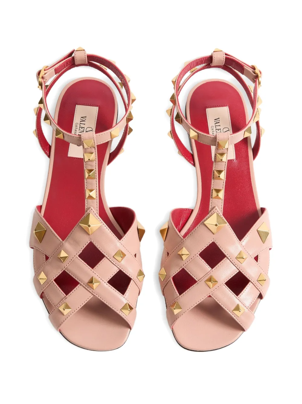 Valentino Garavani Sandalen verfraaid met rockstud Roze