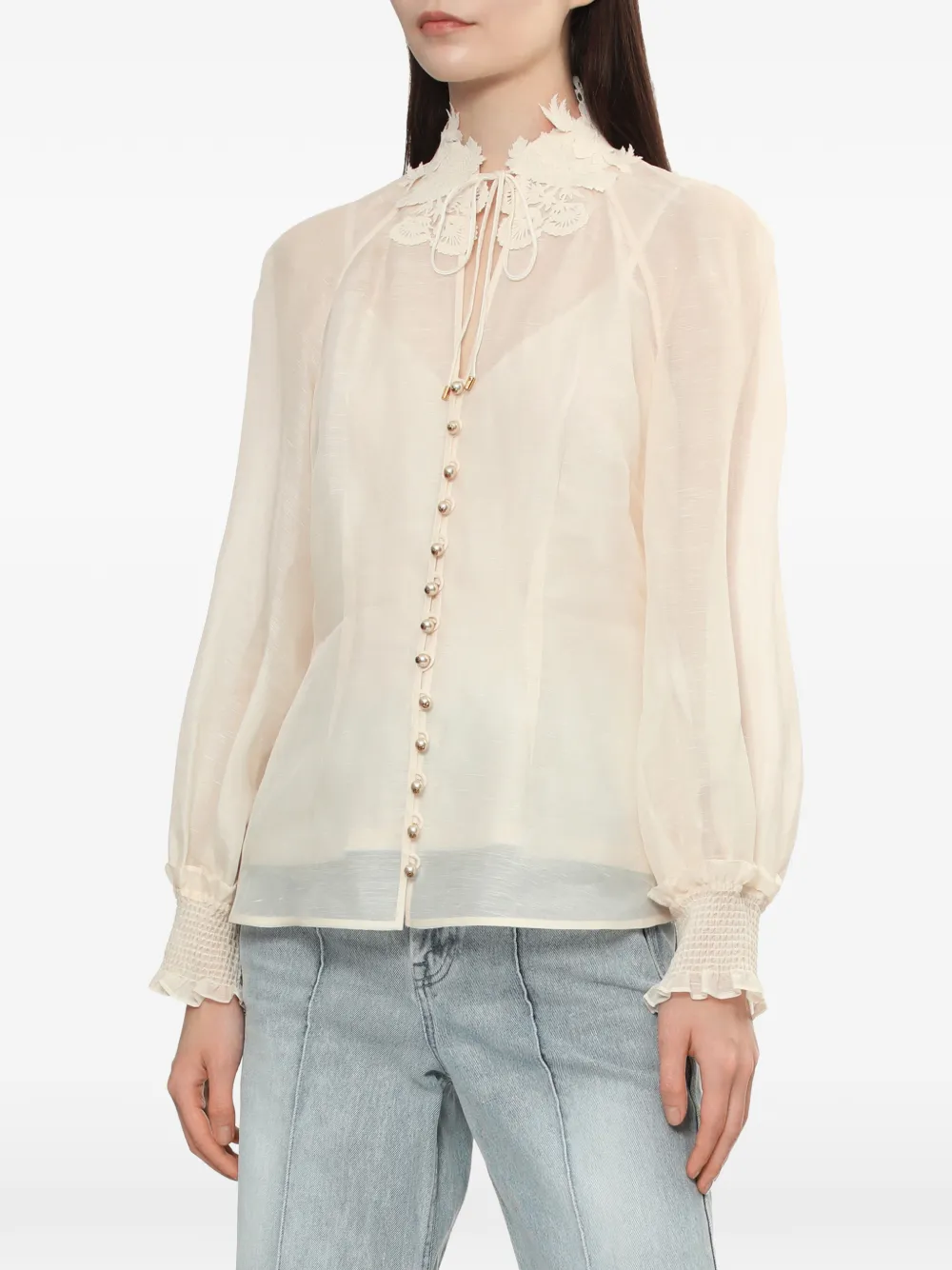 Zimmermann Rebellion Blouse In Neutral