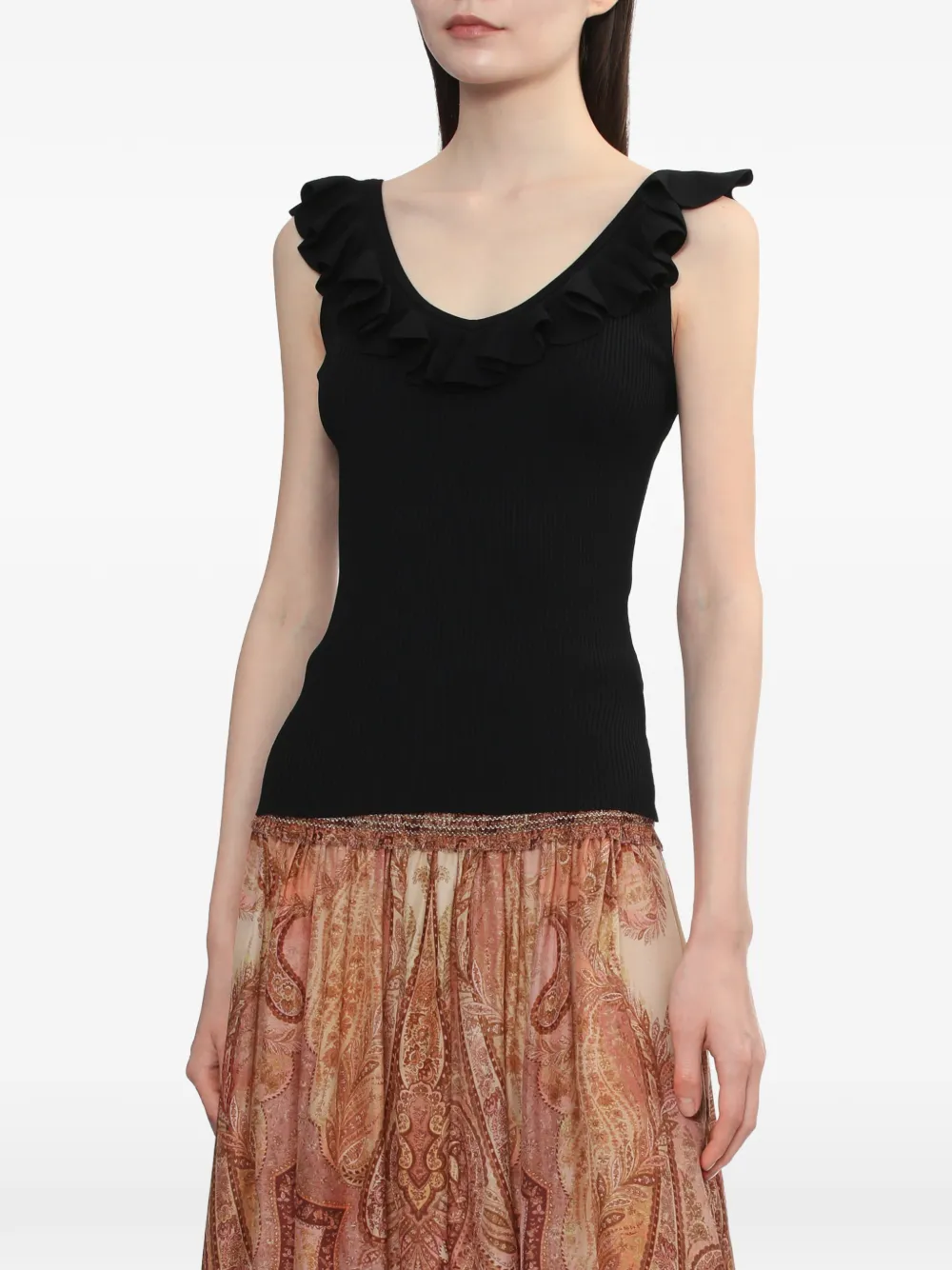 Zimmermann Fine-ribbed Top In Black