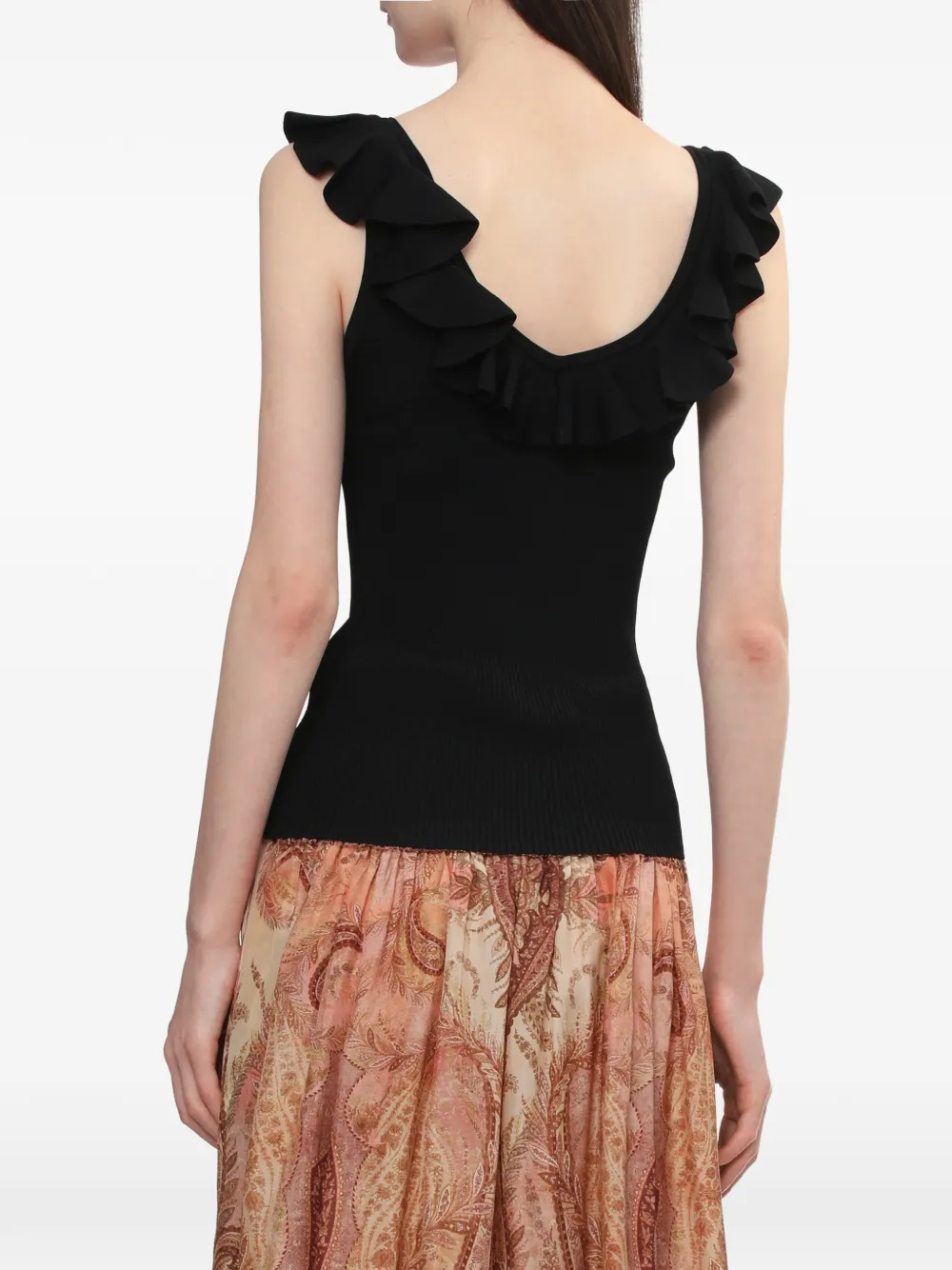 Zimmermann Fine-ribbed Top In Black