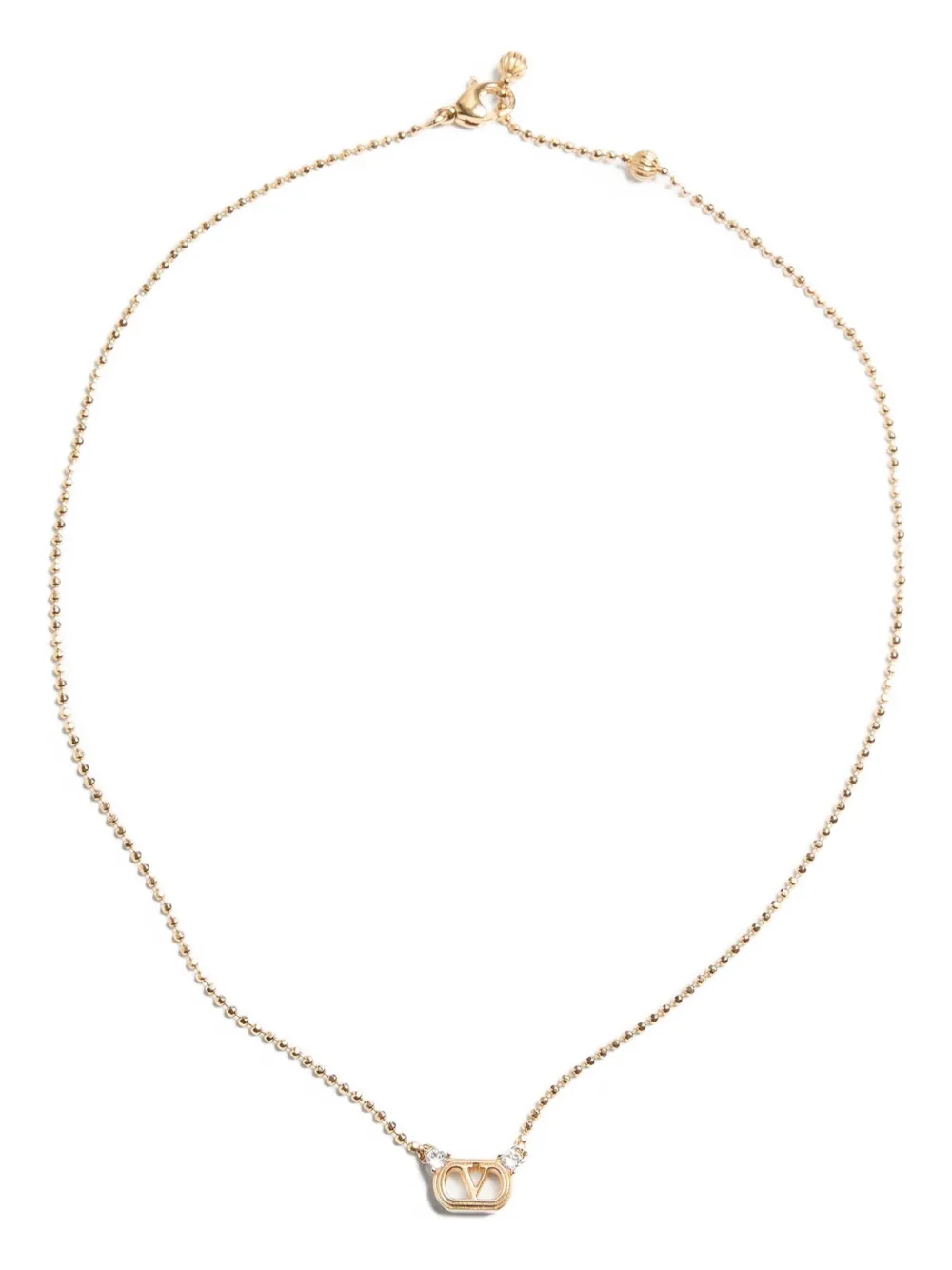 Valentino Swarovski Crystal-embellished Ovalette Necklace In Gold