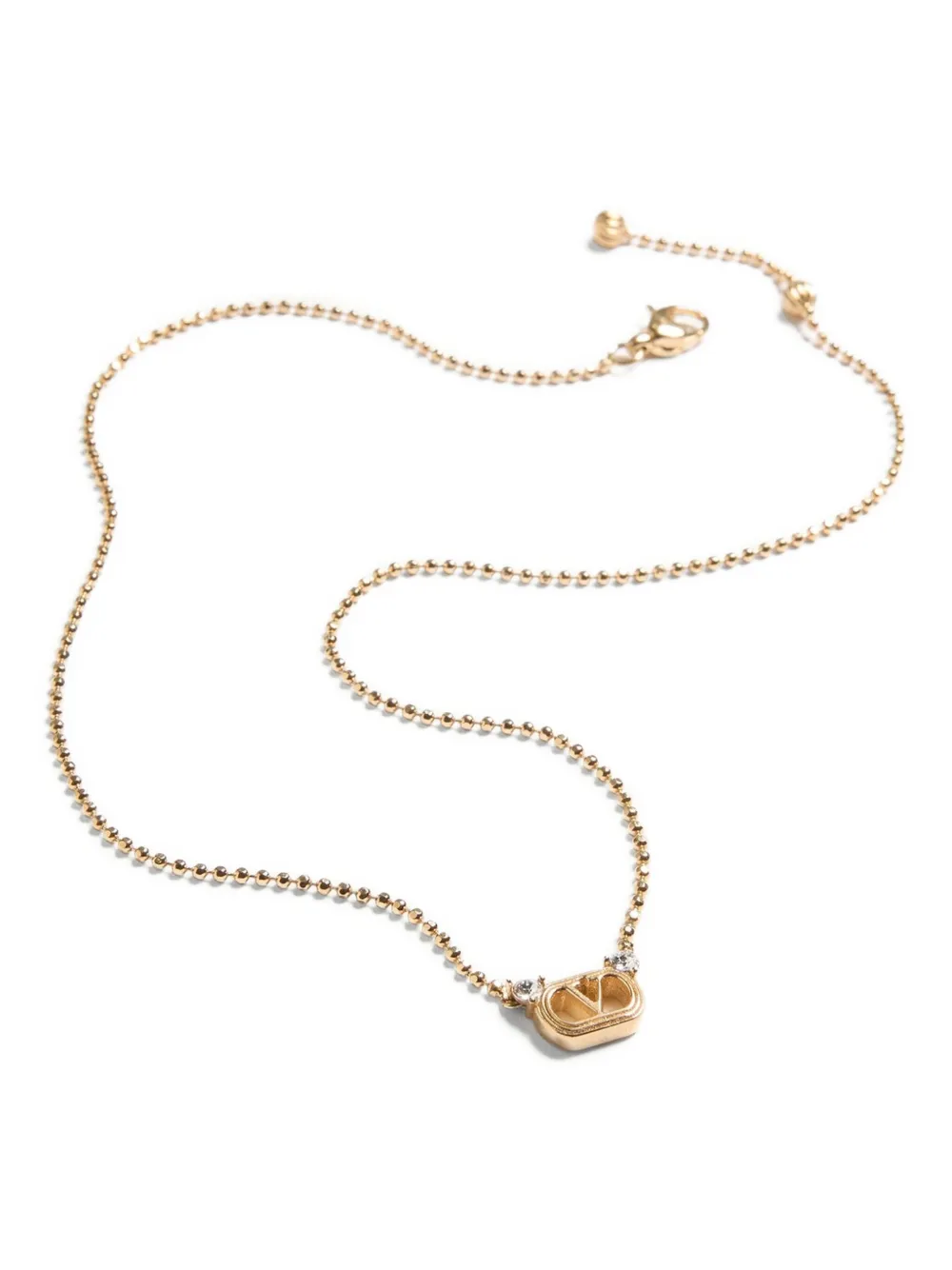 Valentino Swarovski Crystal-embellished Ovalette Necklace In Gold