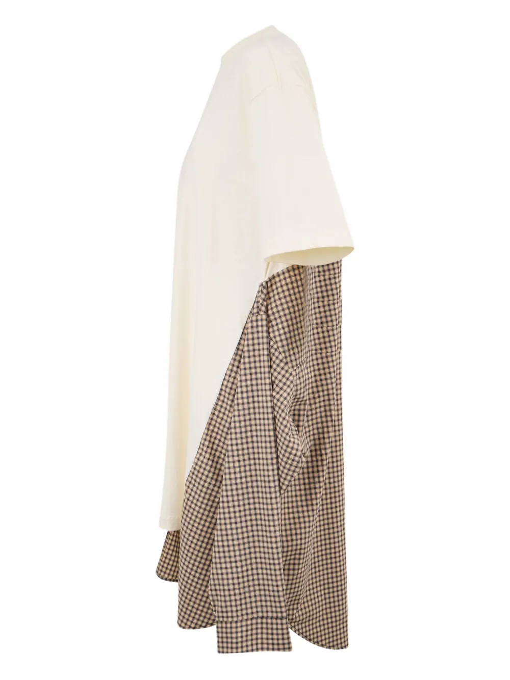 Msgm Check Pattern Midi Dress In Neutral