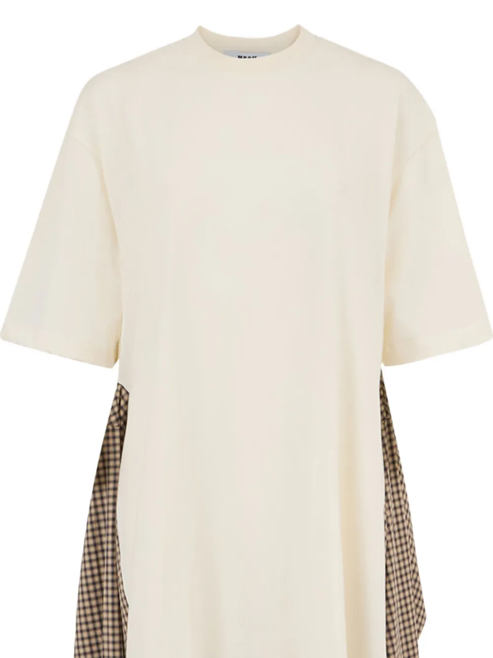 Msgm Check Pattern Midi Dress In Neutral