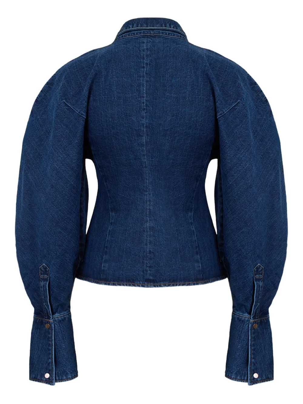 Balloon-Sleeve Denim Shirt