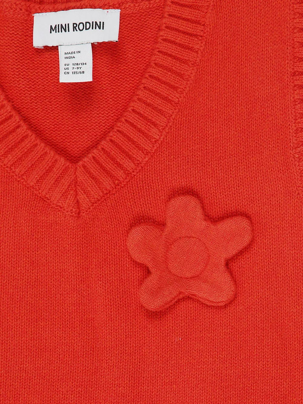 Mini Rodini Jurk met bloemenpatch Rood