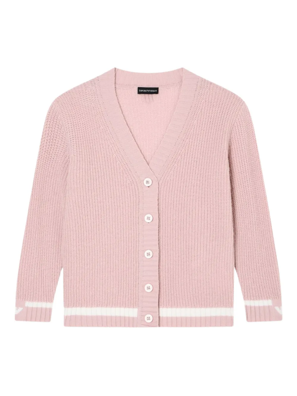 Emporio Armani Kids buttoned striped cardigan - Rosa