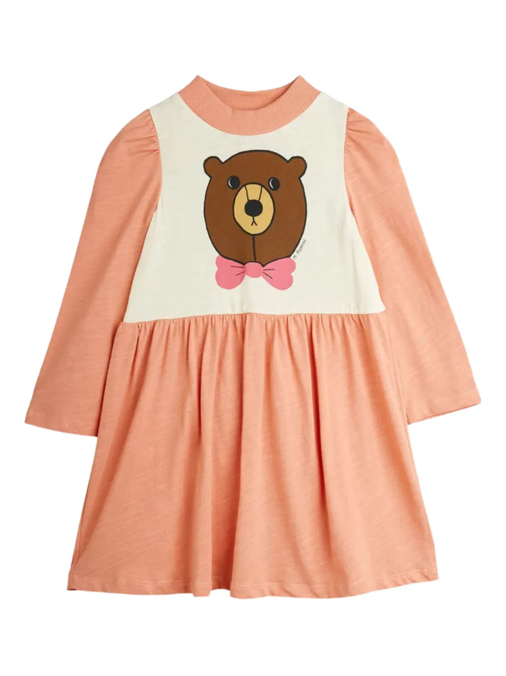 Mini Rodini bear-graphic dress - オレンジ