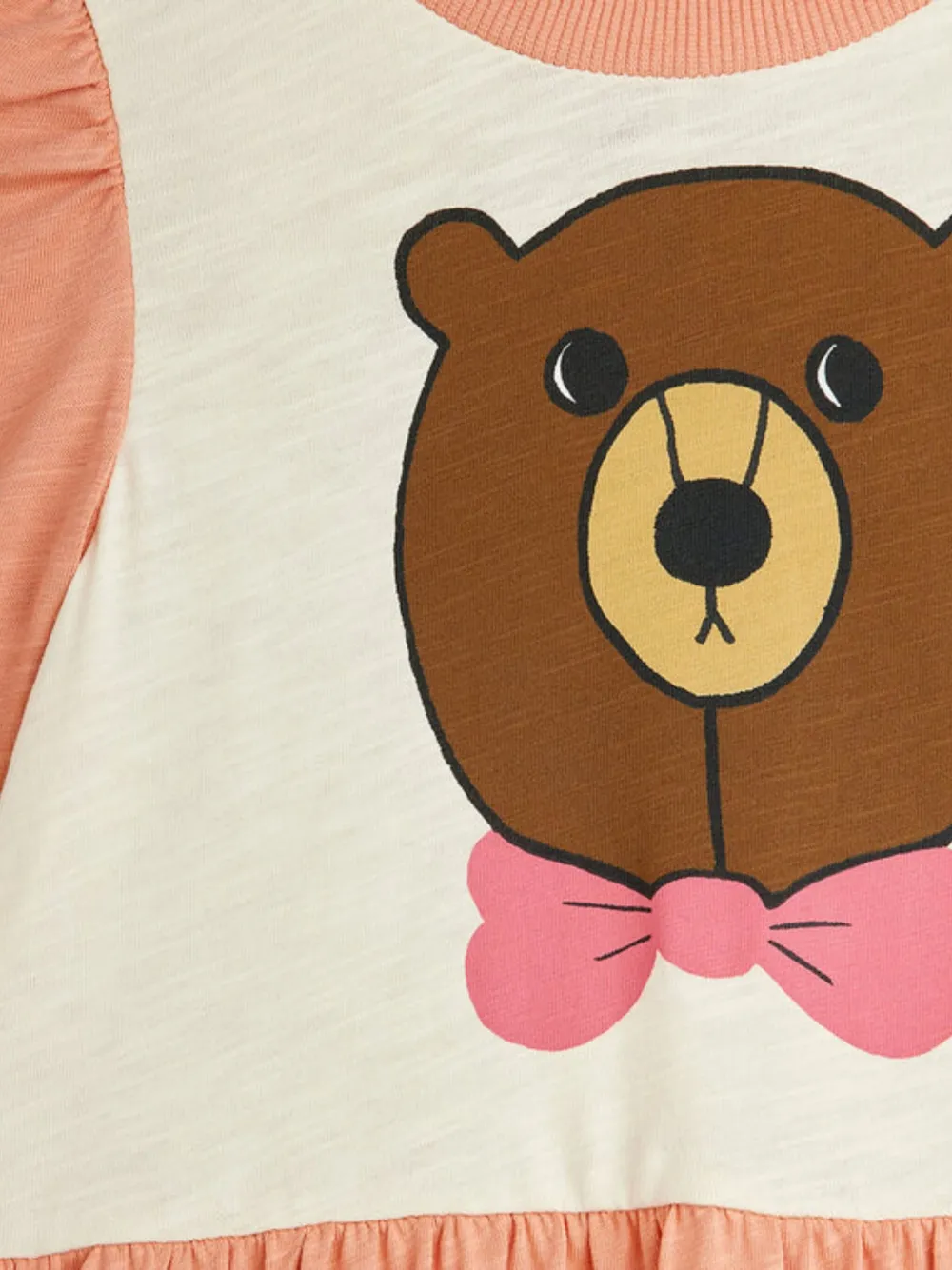 Mini Rodini Bear-graphic Dress In Orange