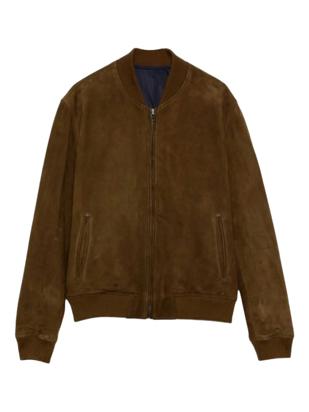 Roy Rogers zip reversible leather bomber jacket - Braun