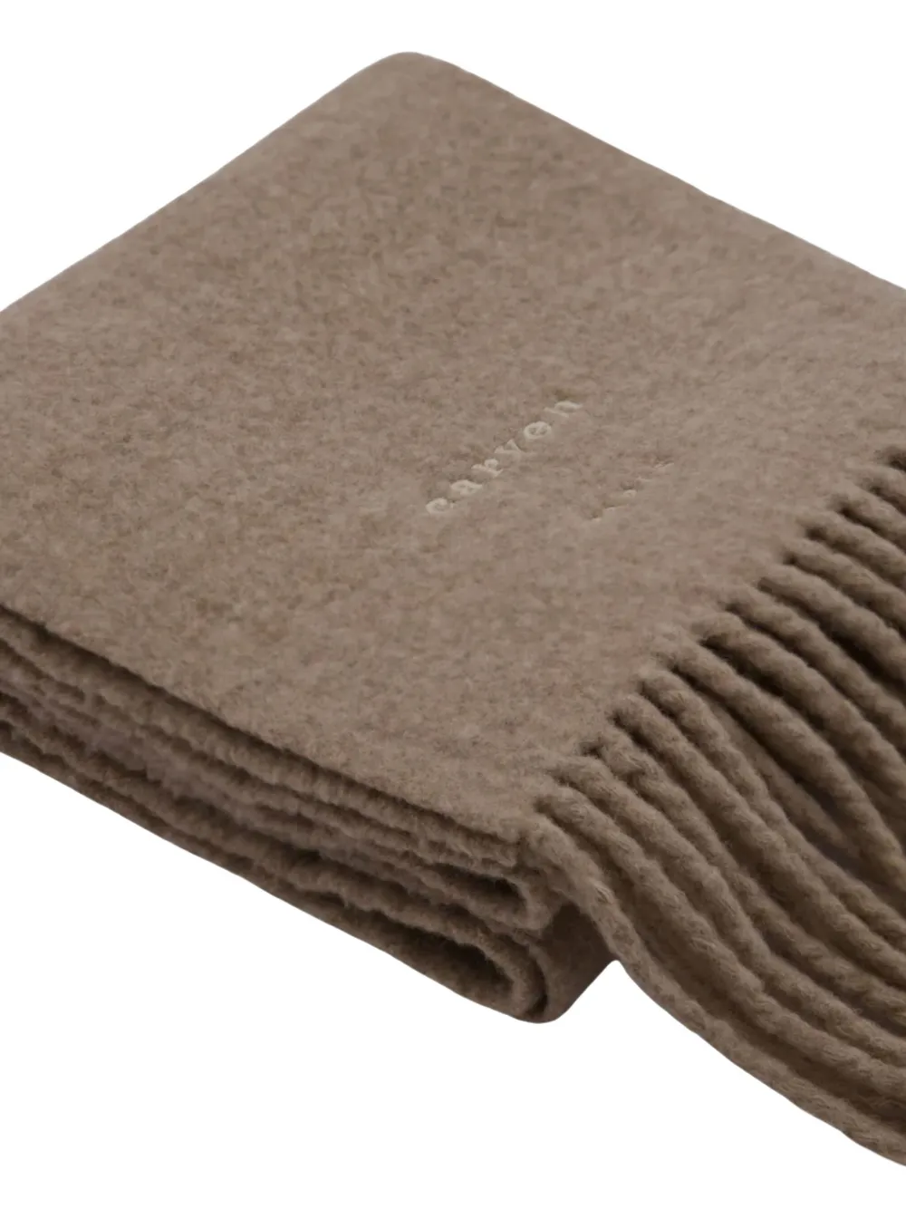 Carven Sjaal met geborduurd logo - Bruin