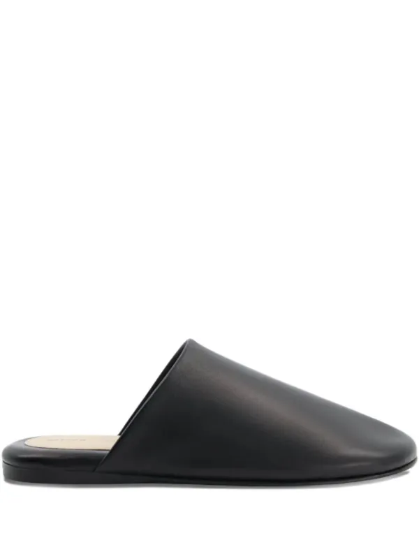 Carven Leather Flat Mules in Black