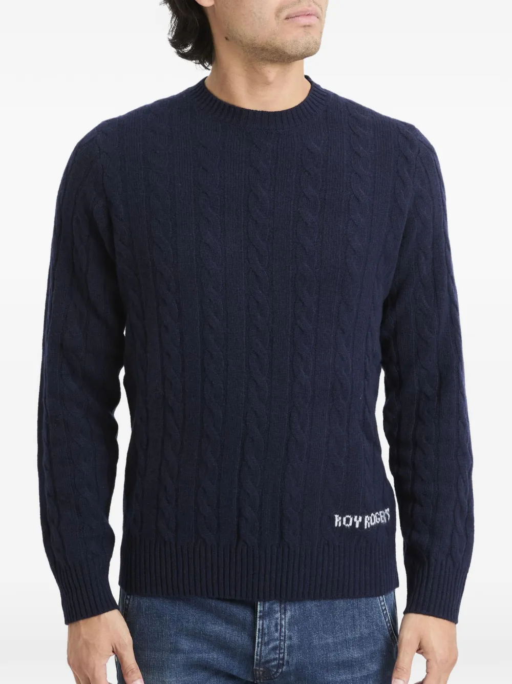 Roy Rogers cable-knit long-sleeved sweater - Blu