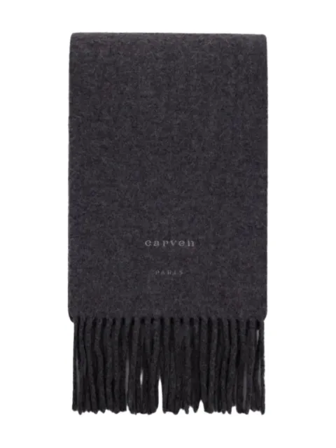 Carven fringed embroidery scarf