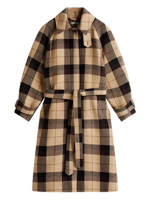 Tommy Hilfiger checked belted coat