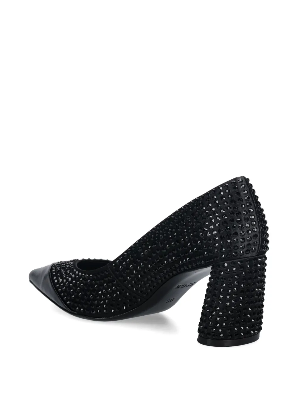BOSS 70 mm verfraaide pumps met blokhak Zwart