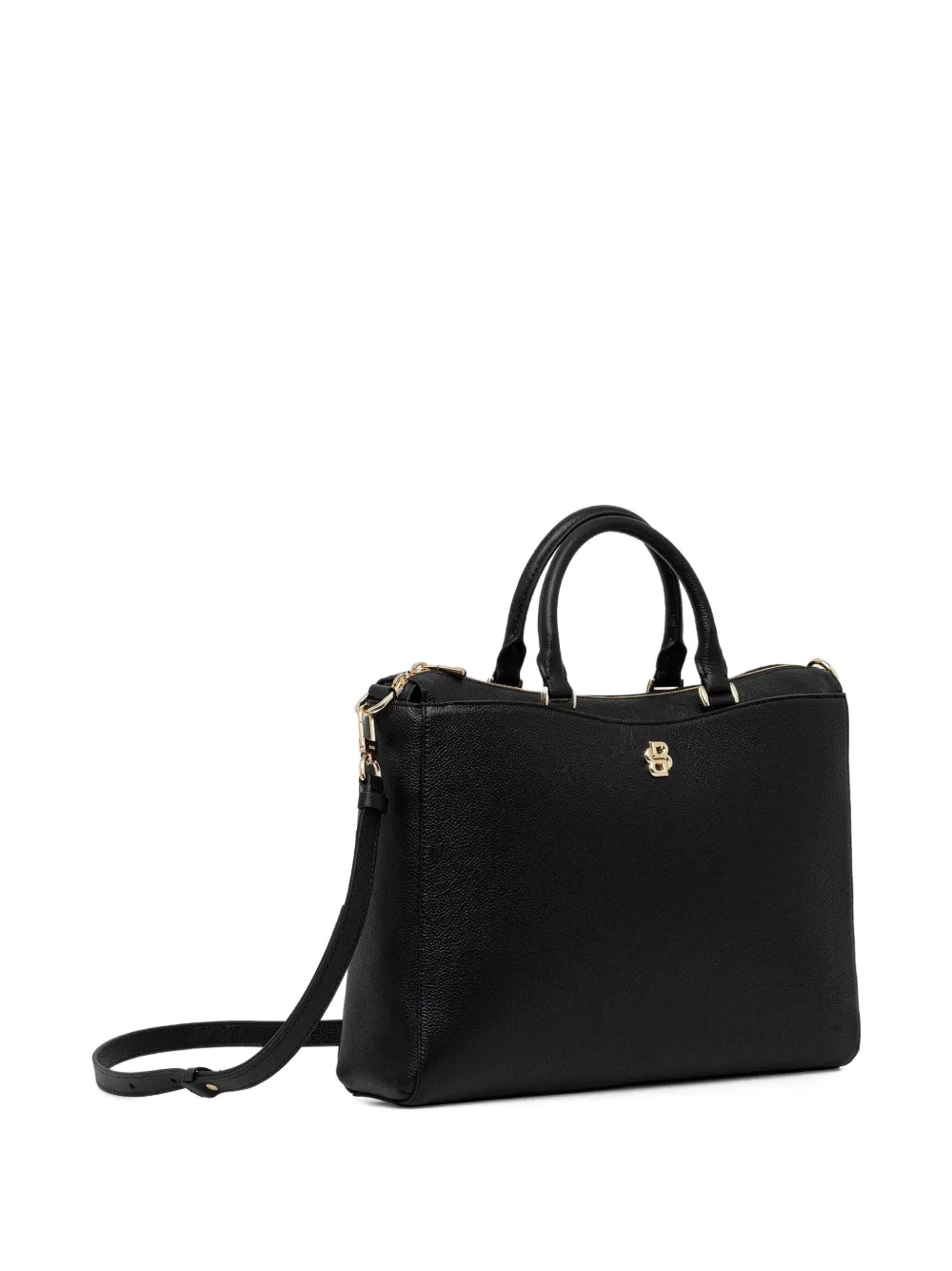 BOSS Laptoptas met handvat en logodetail - Zwart