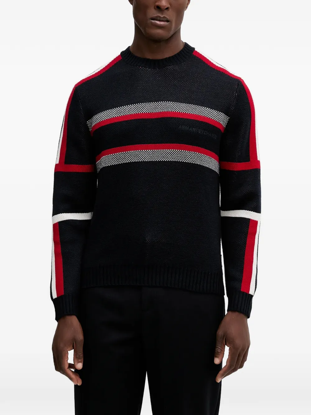 Armani Exchange striped crew-neck sweater - Nero