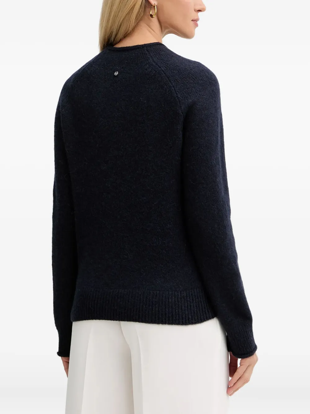 Hugo Boss Crew-neck Sweater In Stretch Fabric In Blue