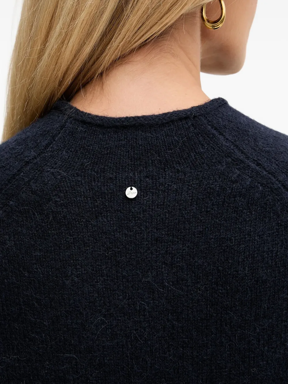 Hugo Boss Crew-neck Sweater In Stretch Fabric In Blue