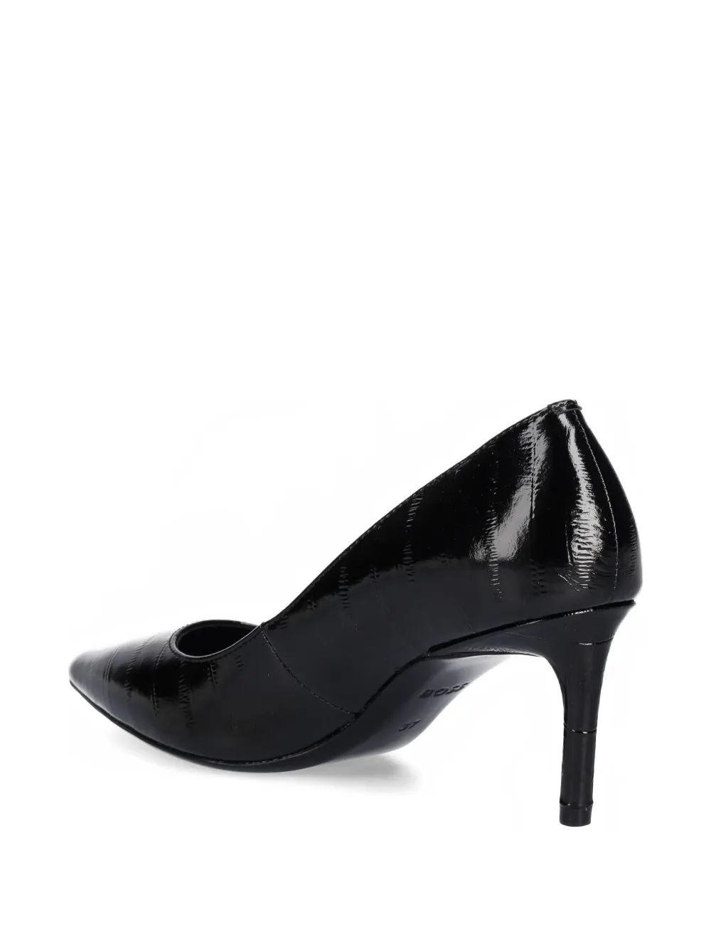 Hugo Boss 70mm Pointed Embossed Pumps In Black