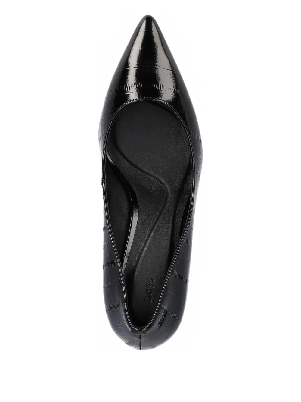 Hugo Boss 70mm Pointed Embossed Pumps In Black