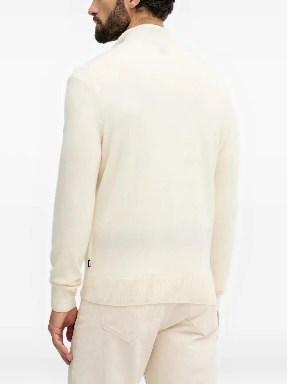 BOSS Trui met rits Beige