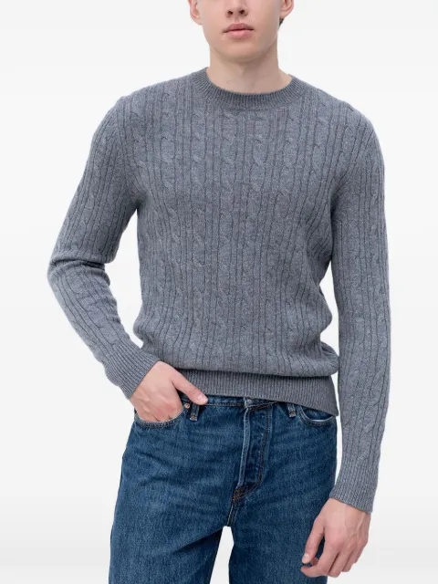 BOSS cable-knit crew-neck sweater